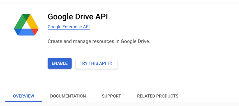 Access the Google Drive API