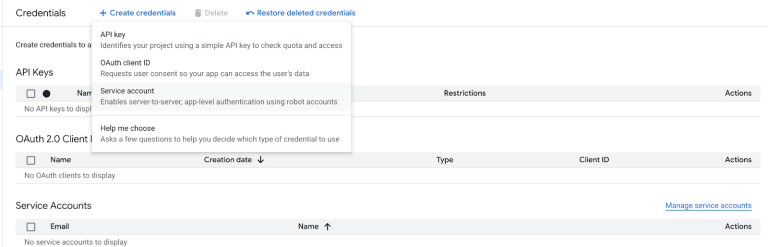 Create OAuth Client ID