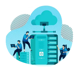 IT professionals managing cloud server infrastructure