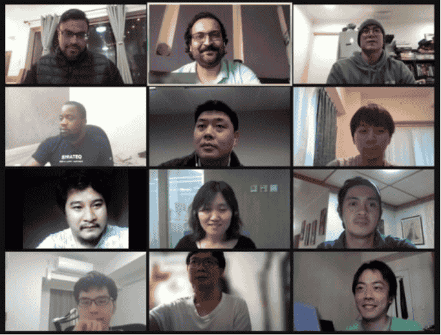 Interactive online training session with diverse participants in a virtual classroom setup
