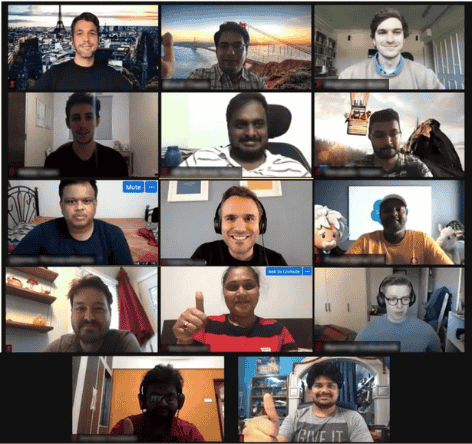 Engaged attendees participating in an online workshop via video conferencing