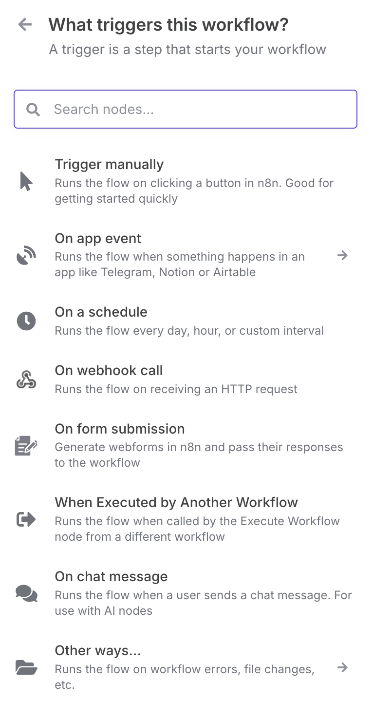 Adding the "On Chat Message" for n8n workflow Chat Window