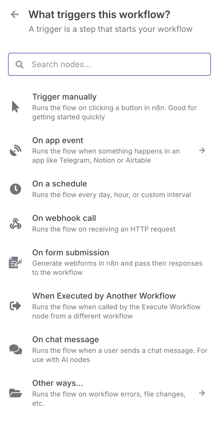 Adding the "On Chat Message" for n8n workflow Chat Window