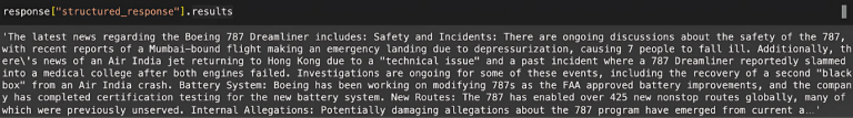 Structured response output