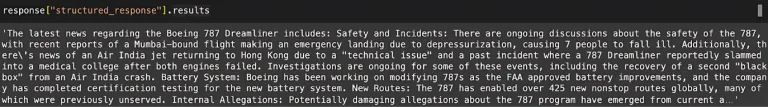 Structured response output