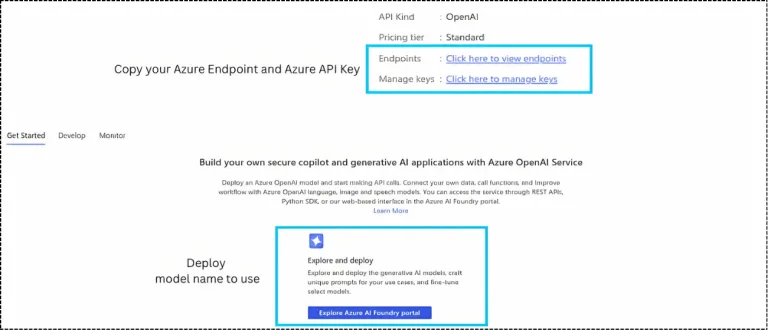 Get your Azure Endpoint and API key credentials