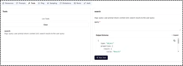 User Interface to test user query