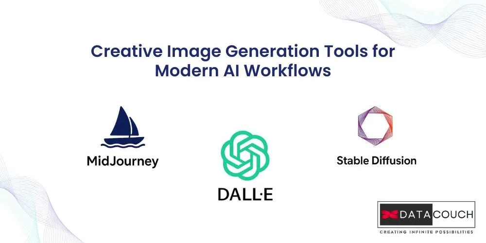 Image generation tools such as Stable Diffusion, DALL·E, and Midjourney used for creative and technical imaging.