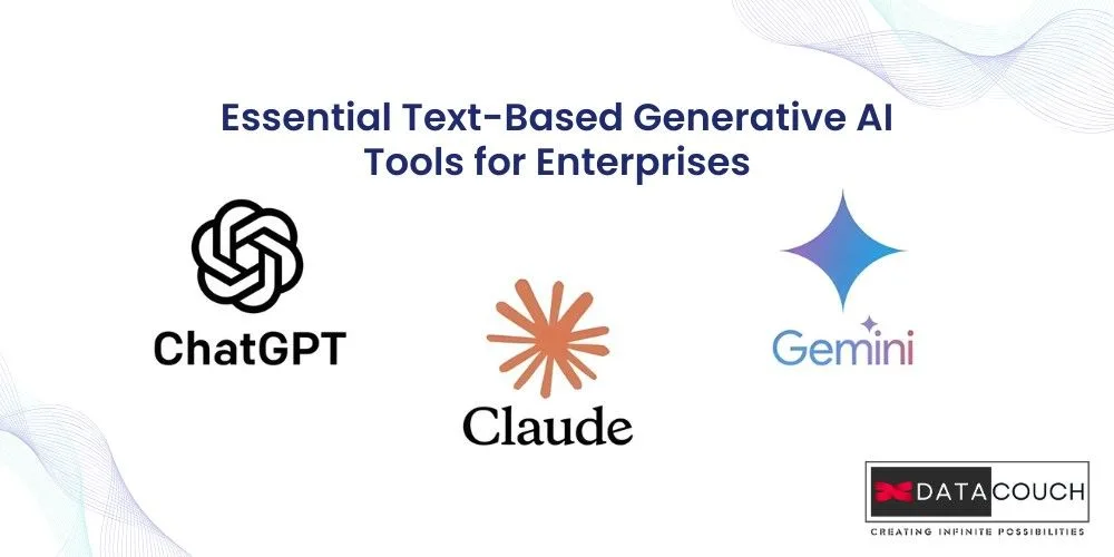 Text-based generative AI tools including ChatGPT, Claude, and Gemini used for enterprise communication and content creation.”